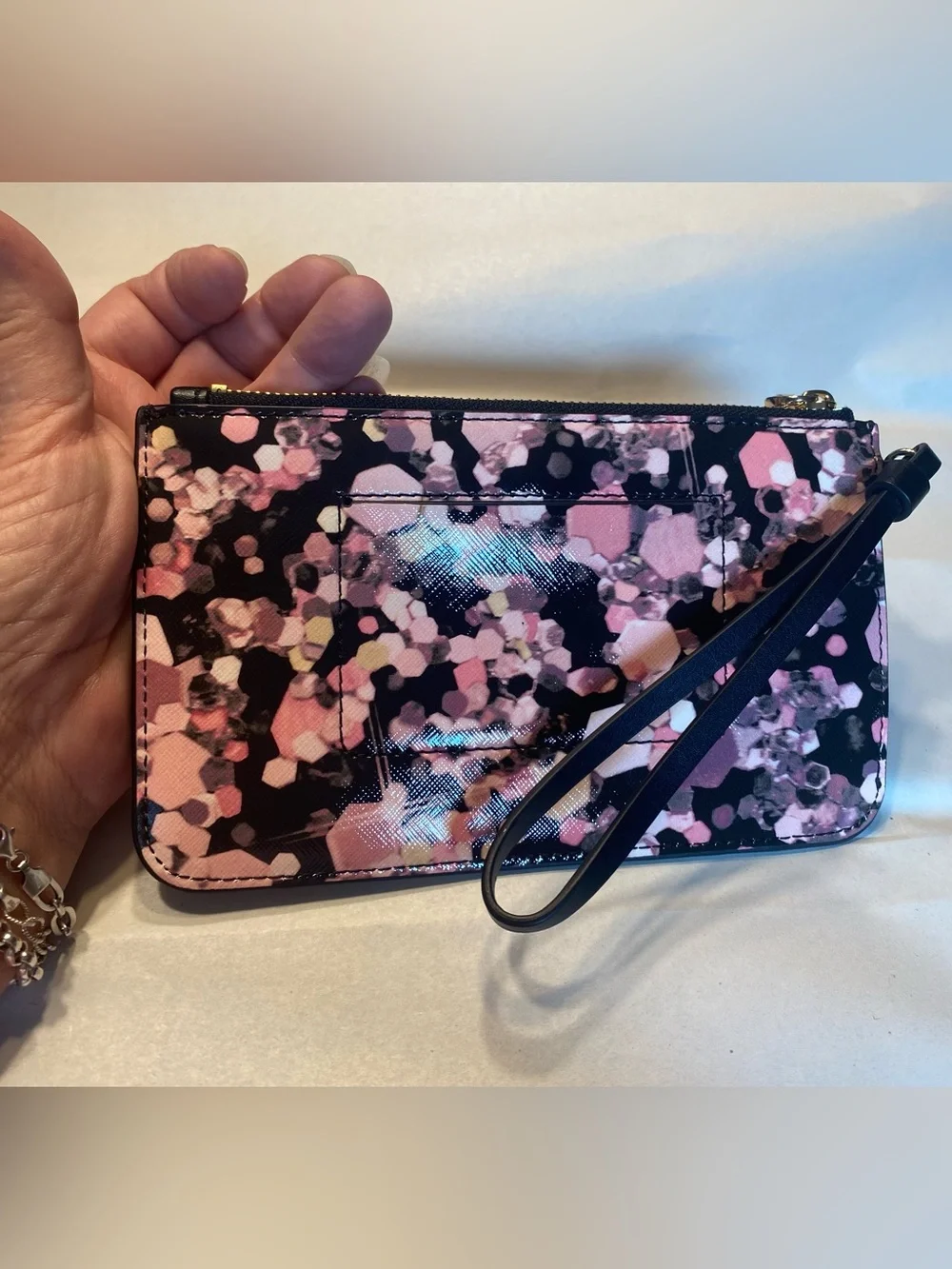 Kate Spade Grant Lane Slim Bee Wristlet Wallet Pink Confetti